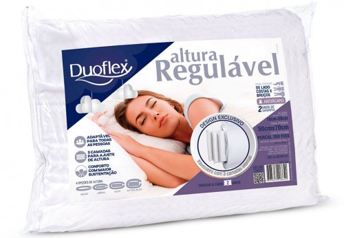 Almohada delgada de látex natural Duoflex, 50 x 70 pulgadas, perfil bajo,  color único