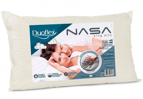 Almohada Comfort Antiácaros 70x50cm con Forro de 100% Poliester y Relleno  de 100% Poliuretano Duoflex