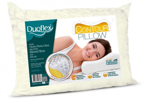 Almohada delgada de látex natural Duoflex, 50 x 70 pulgadas, perfil bajo,  color único