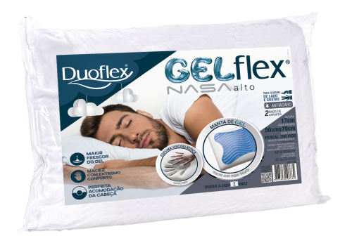 Almohada delgada de látex natural Duoflex, 50 x 70 pulgadas, perfil bajo,  color único