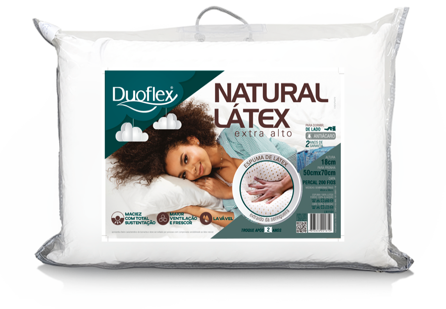 NATURAL LÁTEX EXTRA ALTO Travesseiro Natural Látex Duoflex